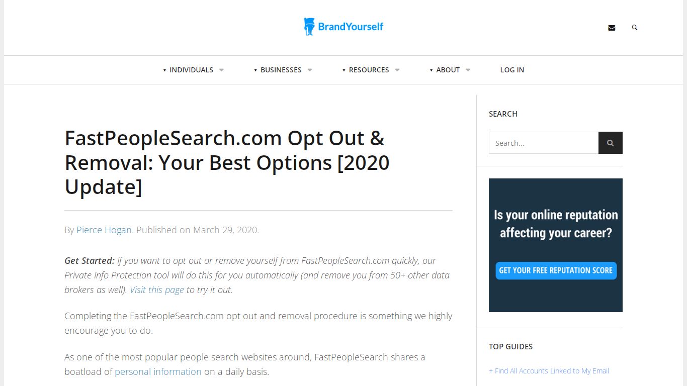 FastPeopleSearch.com Opt Out & Removal (2020 Guide) - BrandYourself